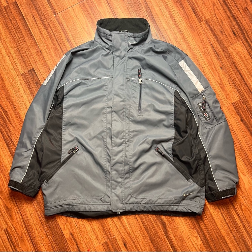 Vtg. Nike Grey Fleece Lined Jacket Men's Full Zip Size XL
